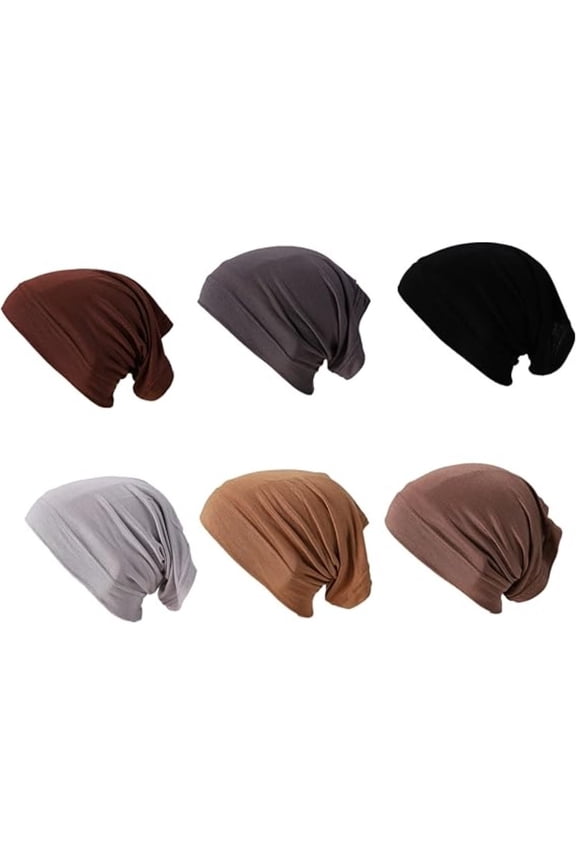 6-Pack Seamless Inner Hijab Cap - Breathable Modal Fabric, Invisible & Non-Slip Design for Daily Wear Under Scarves