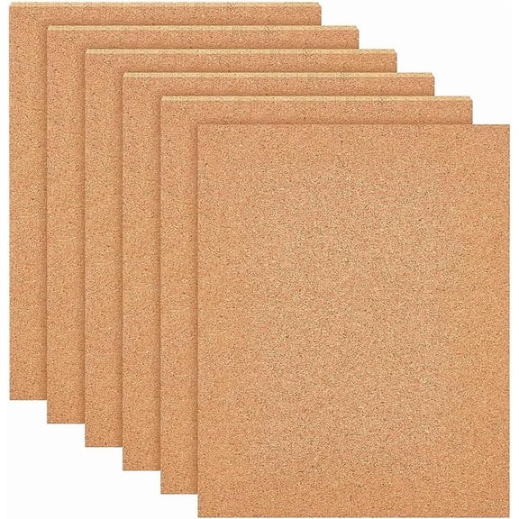 6 Pack Self-Adhesive Cork Sheets(5mm Thick) Cork Tiles Cork Mat 12x8 Inch with Adhesive Back for Wall Decoration Party and DIY Crafts for DIY