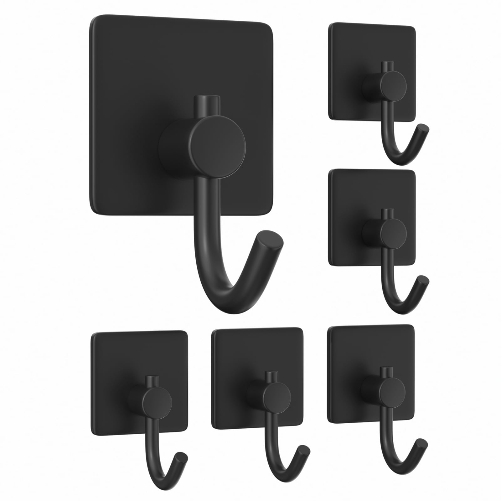 6Pack Heavy Duty Self Adhesive Hooks, Rustproof Stainless Wall Mounted