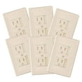thumbnail image 1 of 6-Pack Self-Closing Babyproof Outlet Covers - An Alternative To Wall Socket Plugs for Child Proofing Standard Outlets (1 Screw), Ivory, 1 of 3