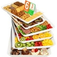thumbnail image 1 of 6-Pack Serving Tray for Parties, Serving Platter in 3 Sizes for Entertaining, Food Display, Plastic Trays for Cookies, Stackable Rectangular Platters for Family(White), 1 of 3