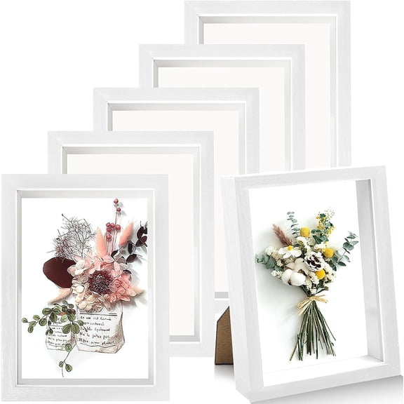 6 Pack Shadow Box Picture Frame,5 x 7in 3D Frames Display Cases | 1.2in Depth Frame for Dried Flowers, DIY Craft,Medals, Memorabilia,Tickets