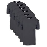 6 Pack Shaka Wear Mens Max Heavyweight Short Sleeve Crew Neck T-Shirt - Dark Gray - Small