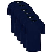6 Pack Shaka Wear Mens Max Heavyweight Short Sleeve Crew Neck T-Shirt - Navy - Small