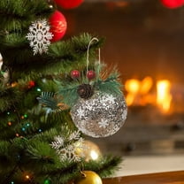 6 Pack Shatterproof Christmas Ornaments - PVC Rose Gold Holiday Balls with Gold Ribbons, Lightweight Tree Decorations for Family Pets Safe