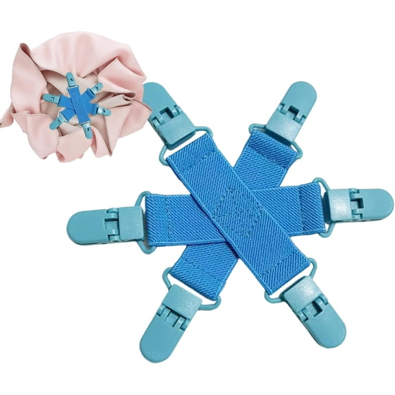 6-Pack Sheet Straps for Fitted Sheets, Bedding Detangler Clips for Washing Machine and Dryer, Reusable Laundry Clips to Keep Duvet Covers and Linens from Tangling(XX)