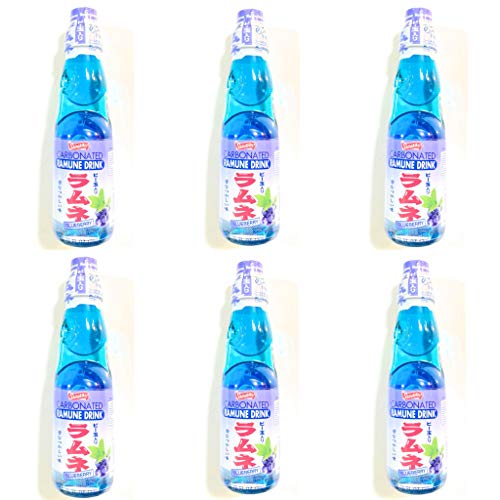 6 Pack Shirakiku Carbonated Ramune Drink( Blueberry)6.76 Fl Each