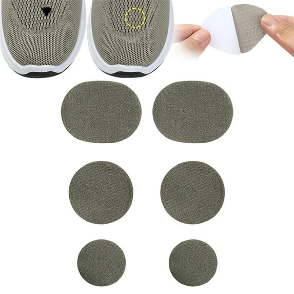 6 Pack Shoe Repair Patches, Self-Adhesive Mesh Sneaker Patch for Holes & Tears, Quick Fix Interior Patch for Athletic Shoes & Heel, Anti-Scratch Invisible Mending, 1.18-1.57 Inch