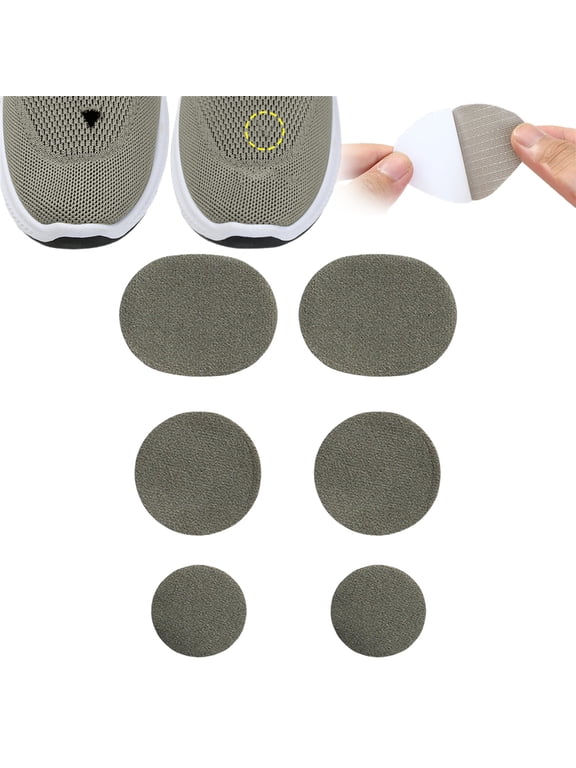 6 Pack Shoe Repair Patches, Self-Adhesive Mesh Sneaker Patch for Holes & Tears, Quick Fix Interior Patch for Athletic Shoes & Heel, Anti-Scratch Invisible Mending, 1.18-1.57 Inch