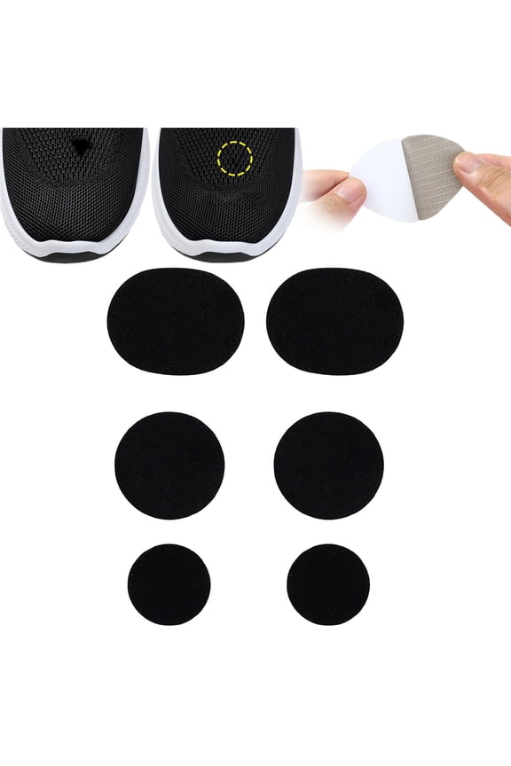 6 Pack Shoe Repair Patches, Self-Adhesive Mesh Sneaker Patch for Holes & Tears, Quick Fix Interior Patch for Athletic Shoes & Heel, Anti-Scratch Invisible Mending, 1.18-1.57 Inch