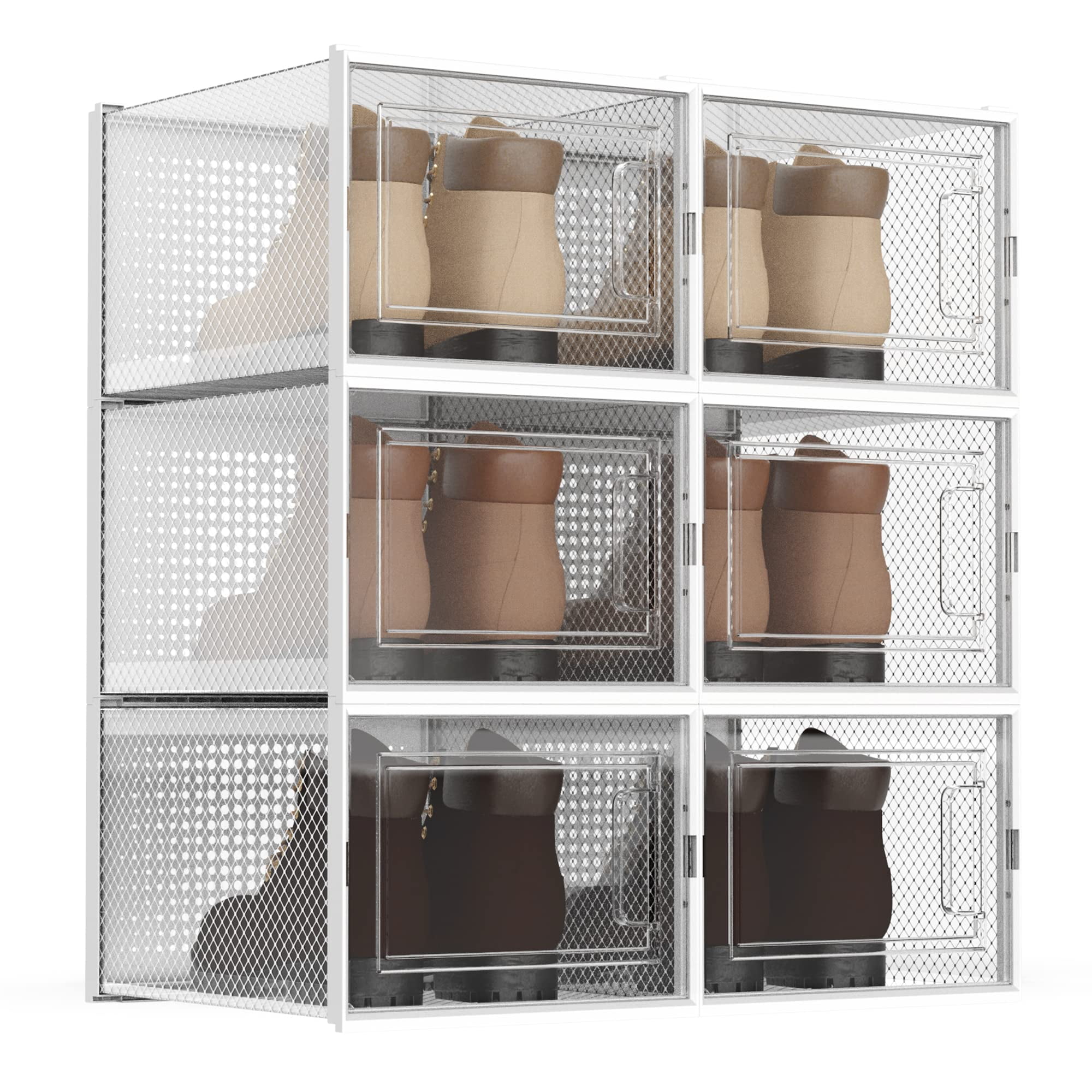 Boot Containers Walmart 6 Pack Sneaker Shoe Box, Stackable Containers, Clear Plastic ...