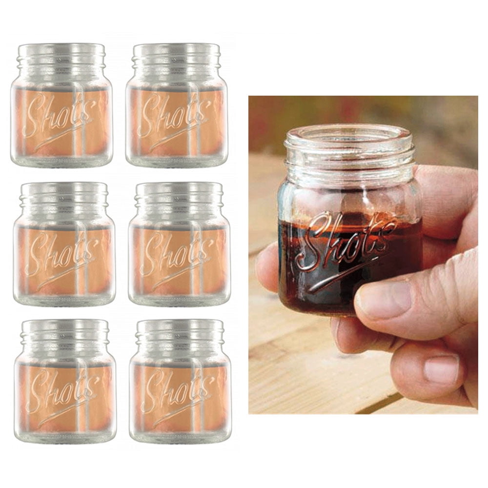 12-Pack Mini Mason Jar Shot Glasses with Lids, Bulk 2 Ounce Glasses for  Ginger Shots, Juices, Cocktails, Homemade Sauces, Honey, Jams, Salad  Dressings, and Spices