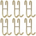 thumbnail image 1 of 6 Pack Over Shower Glass Door Hook, 304 Stainless Steel Rack Hooks, Bathroom Frameless Drilling-Free Hanger, for Bathing Suits, Robe, Towel, Squeegee, Loofah, Shaver, 1 of 7