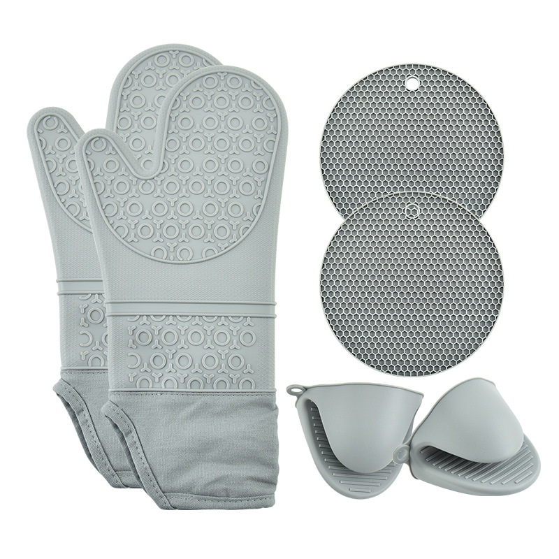 Extra Long Oven Mitts and Pot Holders Sets, RORECAY Heat Resistant
