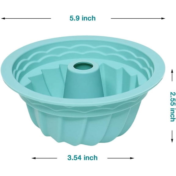 6 Pack Silicone Small Jello Molds 5 Inch, Round Fluted Gelatin Molds, Mini Tube Cake Pans, Silicone Baking Molds for Jello, Pound Cake, Gelatin