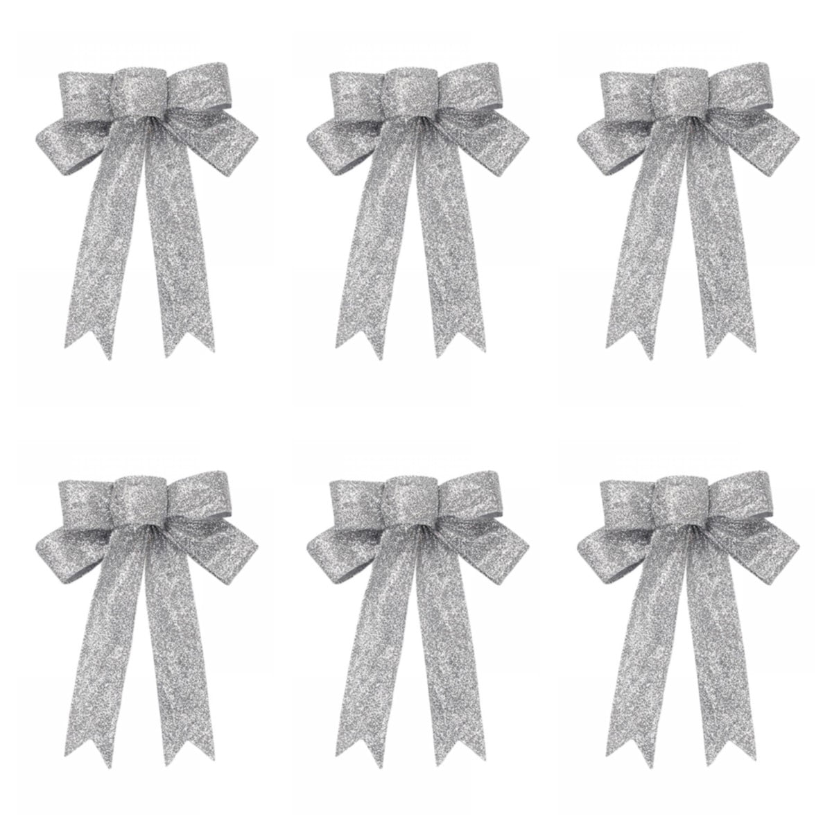  Warmtree Christmas Bows Festival Bowknot Christmas Tree  Decorations, Pack of 60 (Silver) : Home & Kitchen