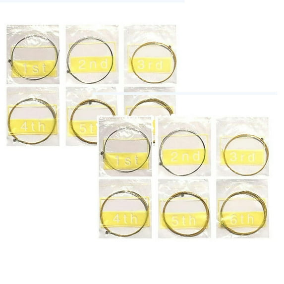 6-Pack Single Guitar Strings for Acoustic Guitars, Brass Guitar String E-1st to E-6th, Guitar Replacement Steel String, Bright and Well-Balanced Tone (High E) Light Tension, 2 Set