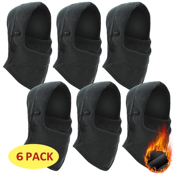 6 Pack Ski Mask Balaclava Full Face Cover Cold Weather for Men Women Gray