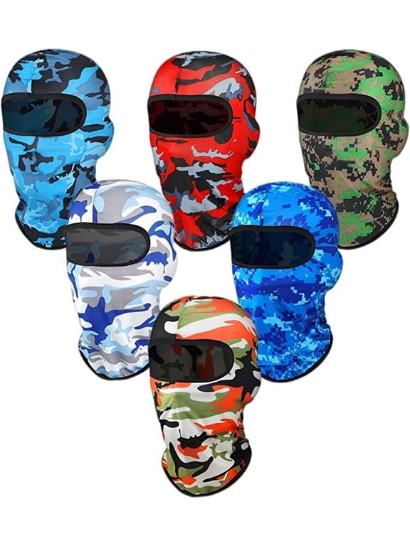 6 Pack Ski Mask Cover Full Face Mask Summer Face Covering Ice Silk SunProtection Balaclava Women Men Outdoor Sports