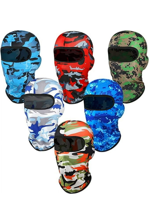 6 Pack Ski Mask Cover Full Face Mask Summer Face Covering Ice Silk SunProtection Balaclava Women Men Outdoor Sports
