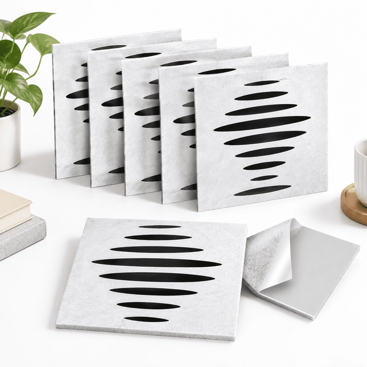 6 Pack Slat Acoustic Panels Self-adhesive Sound Absorbing - Walmart.com