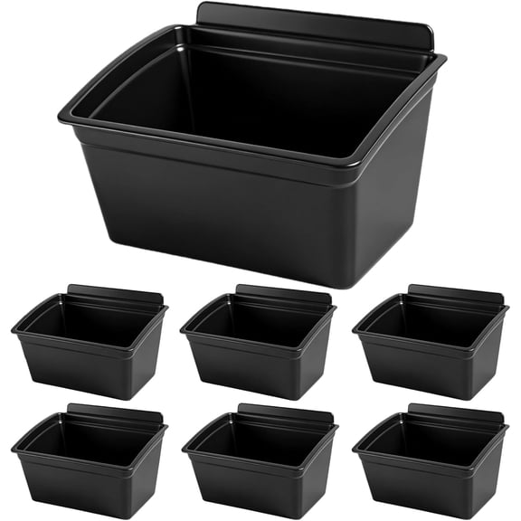 6 Pack Slat Wall Bins, Plastic Multiple Slat Wall Accessories Containers Storage Bins, Stackable Hanging Slatwall Plastic Basket Tool Organizer for Workshops, Retail Store