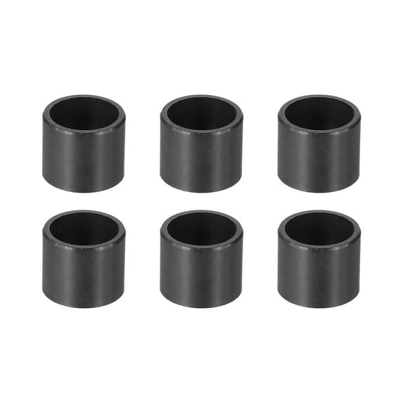6 Pack Sleeve Bearing Plastic Bushings ID 10mm x OD 12mm x Length 10mm POM Wrapped Oilless Bushing, Black
