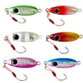 thumbnail image 1 of 6 Pack Slow Drop Micro Cast Metal Jig Shore Casting Jigging Spoon Saltwater, 1 of 7