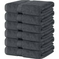 thumbnail image 1 of 6 Pack Small Bath Towel Set, 100% Ring Spun Cotton (22 x 44 Inches) Lightweight and Highly Absorbent Quick Drying Towels, Premium Towels for Hotel, Spa and Bathroom (Grey), 1 of 8