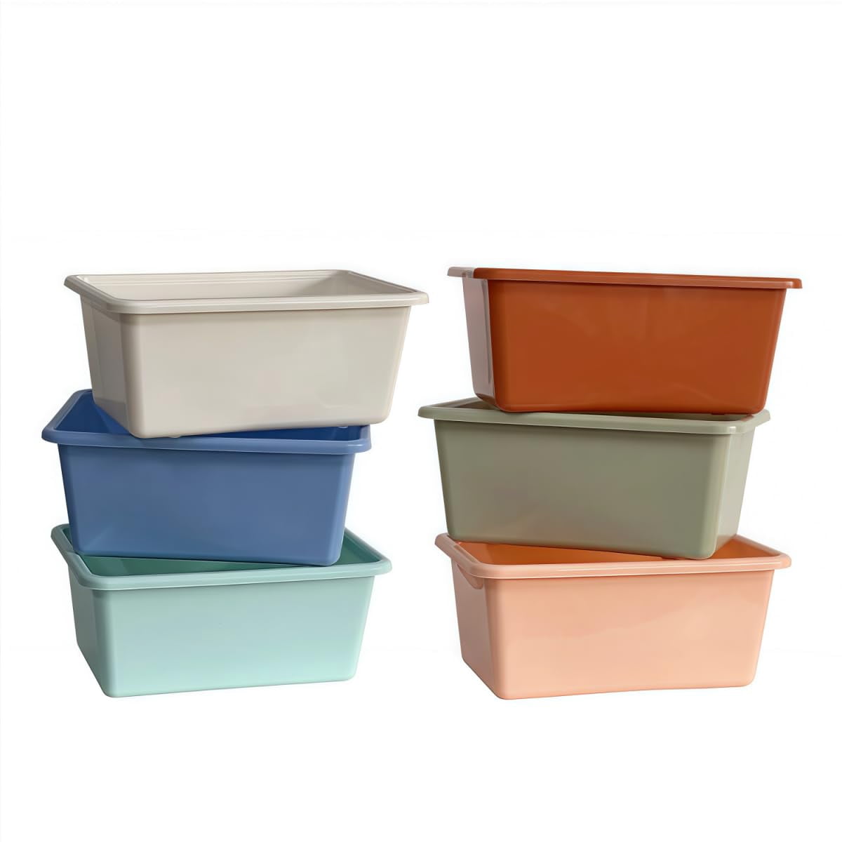 6 Pack Small Cubby Bin Storage Bins Multi-purpose Plastic Stackable ...