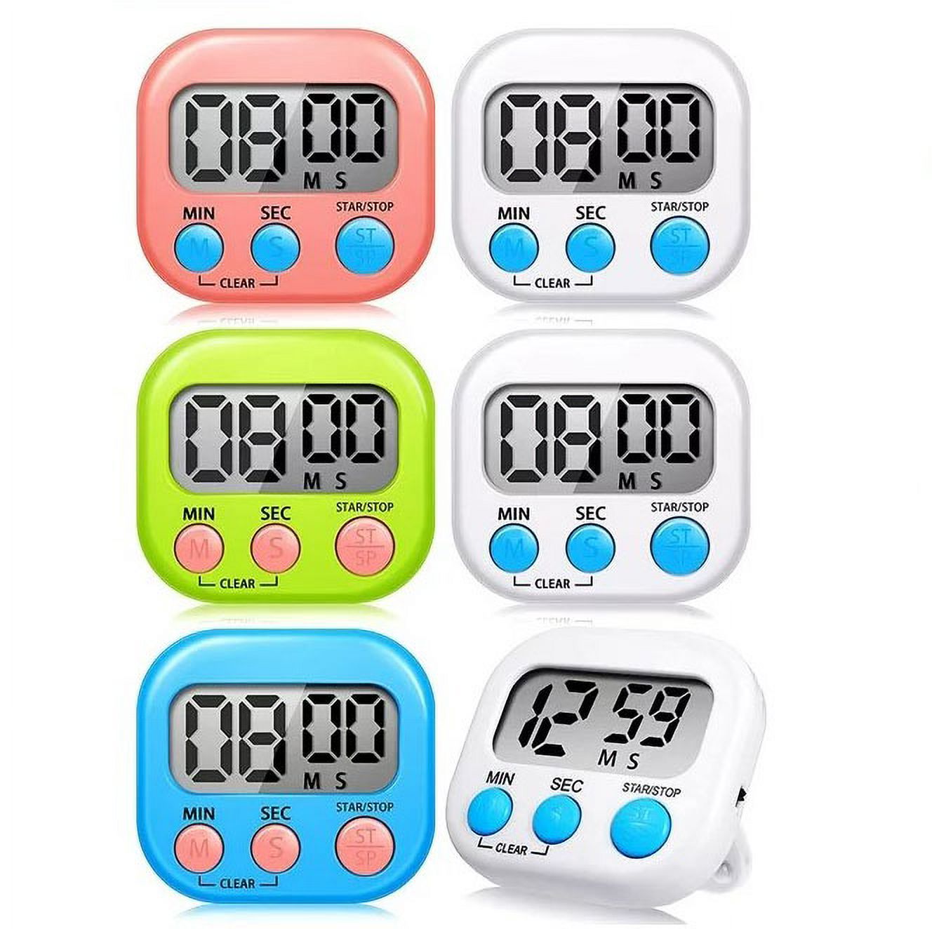 6 Pack Small Digital Kitchen Timer Classroom Timers for Kids, Kitchen
