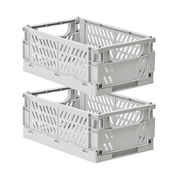 6-Pack Small Pastel Plastic Storage Baskets, Collapsible Crates for Organizing, Space-Saving Mini Bins for Classroom, Kitchen, Office, Bedroom (5.9" x 3.8" x 2.2")