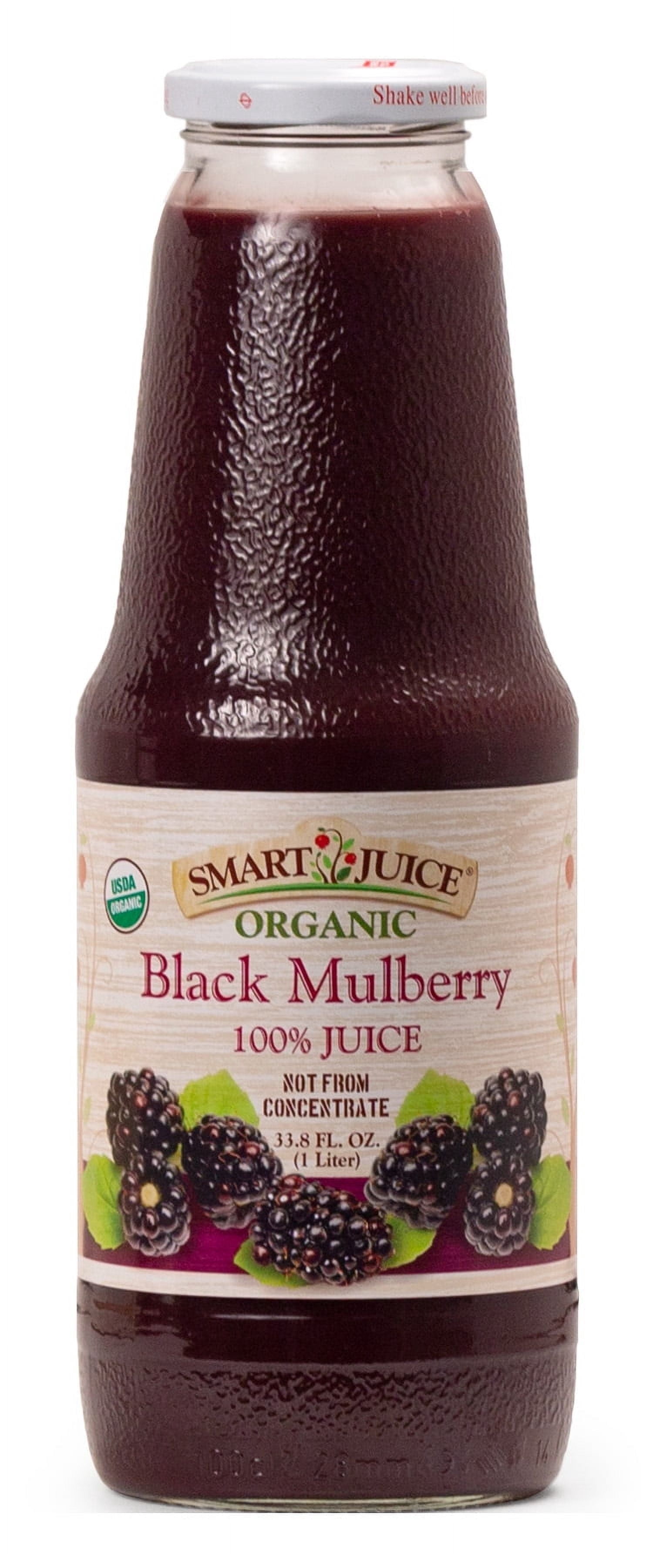 Smart Juice Organic Black Mulberry Juice - 100% Juice Not From Concentrate - 33.8 fl oz (1L) - (case of 6)