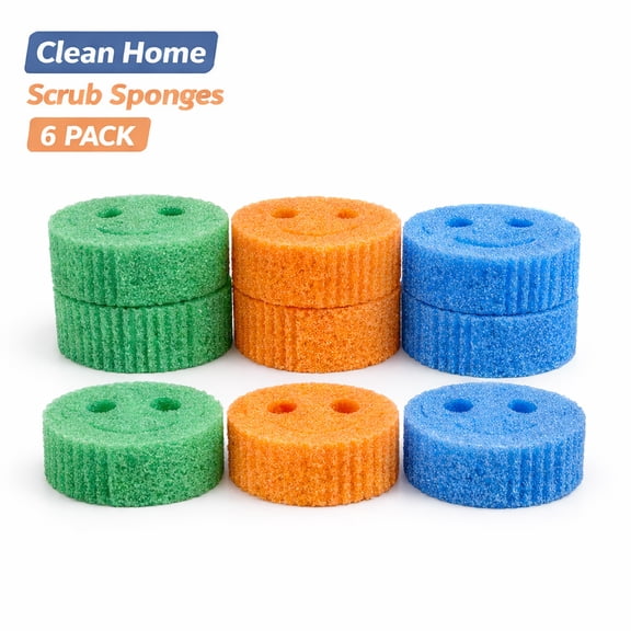 6 Pack Smiley Face Kitchen Sponges, Multipurpose Cleaning Sponges for Dishes, Cookware, Kitchen, Bathroom and Car Use