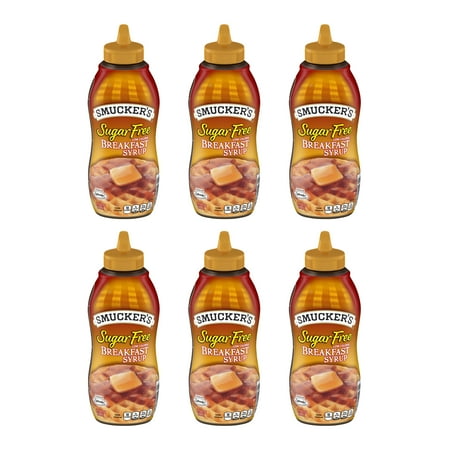 (6 Pack) Smucker's Sugar Free Breakfast Syrup, 14.5 oz Bottle