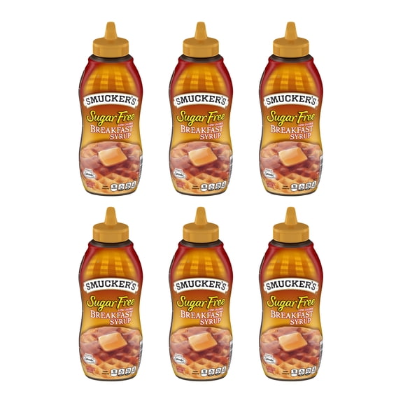 (6 Pack) Smucker's Sugar Free Breakfast Syrup, 14.5 oz Bottle