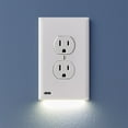 thumbnail image 1 of 6 Pack - SnapPower GuideLight 2 [For Duplex Outlets] - Replaces Plug-In Night Light - Electrical Receptacle Wall Plate With LED Night Lights - Auto On/Off Sensor - (Duplex, White), 1 of 6