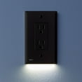thumbnail image 1 of 6 Pack - SnapPower GuideLight 2 [for Décor Outlets, Not GFCI outlets] - Night Light - Electrical Receptacle Wall Plate with LED Night Lights - Auto On/Off Sensor - (Décor, Black), 1 of 6