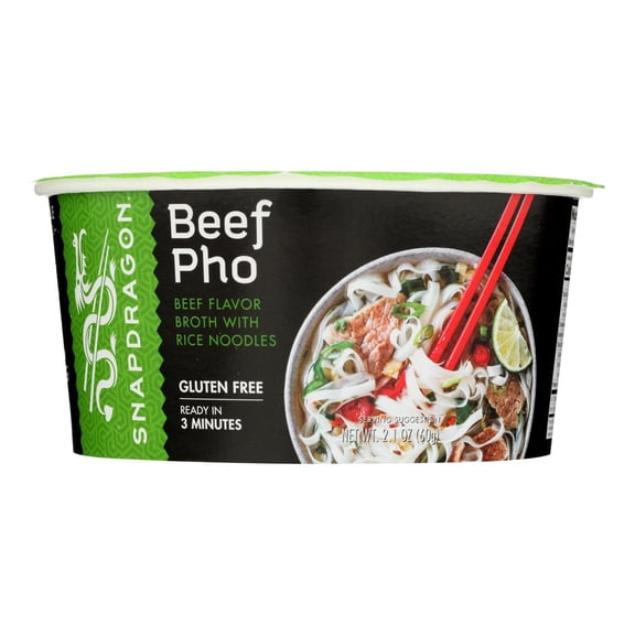 (6 Pack) Snapdragon Vietnamese Beef Pho Noodle Soup Bowl, 2.1 Oz (Ready-To-Cook)