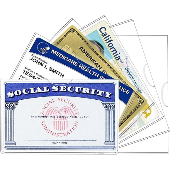 6 Pack Social Security Card Holder,Social Security Card Protector Sleeve,New Medicare Card Protector Sleeve/Credit Card Holder, SSN Card Protector/Credit Card Cover