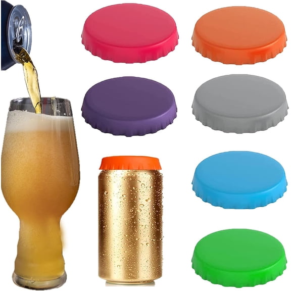 6 Pack  Soda Can  - 2.1"  Coke Can Covers Spill-proof  Grade Can Tops for Soda Beverage Pop, Standard Can Saver Lid Stopper Protector, Christmas Gifts