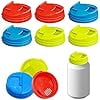 6 Pack Soda Can Covers Beer Beverage Can Covers Reusable Leakproof Drink Can Lids Protector for Beer, Juice & Soft Drink Beverage (Blue & Yellow & Red)