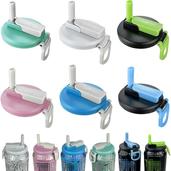 6 Pack Soda Can Lids with Straws,Inspired by Energy Drink Can Colors, Reusable BPA-Free Can Tops for Energy Drink, Soda, Juice, Beer  Fits Standard 12oz/16oz CansK01-P6