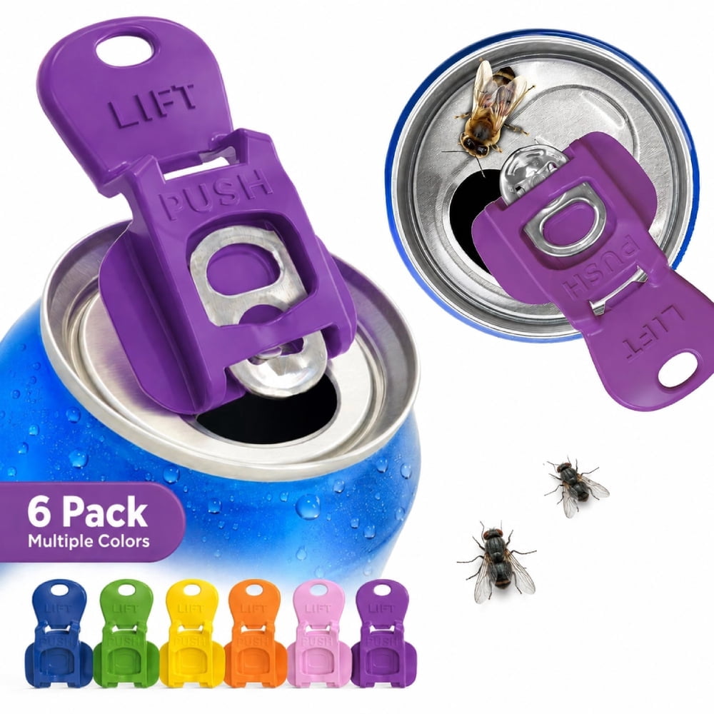 Topper Beer 6-Pack Soda Can Openers, Reusable Drink Tab Covers for Soda and Beer ...