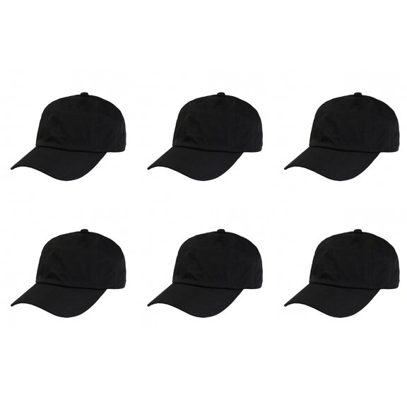 6 Pack Soft Cotton Dad Hats Comfortable Fit for Everyday Wear (Black)