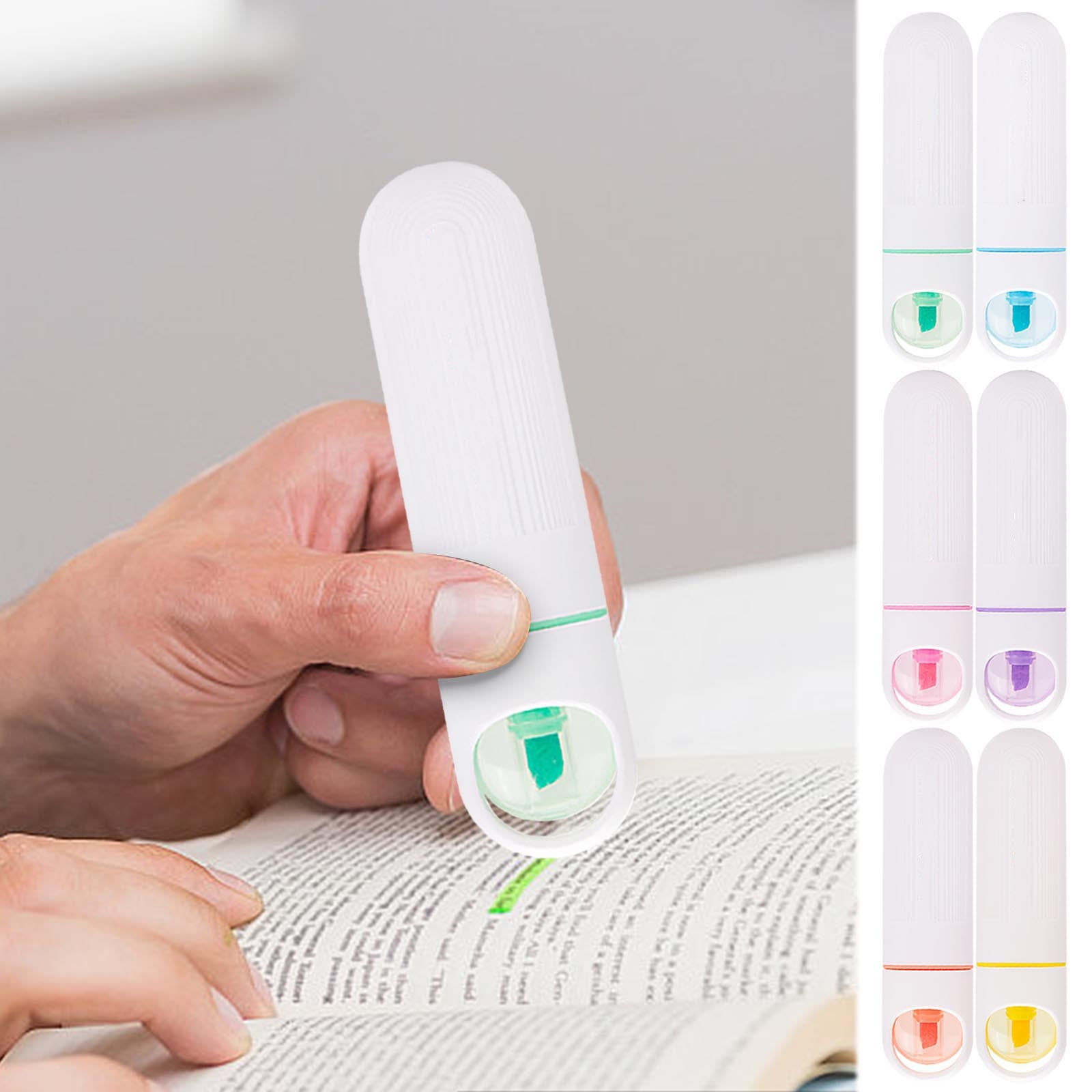 6-Pack Soft-Tip Eye-Protecting Highlighters - 6ml Pastel Colors, Oblate Barrel Design for Smooth Writing, No-Fray Tips for Books, Notes & Office Supplies