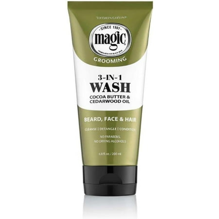 6 Pack - SoftSheen-Carson Magic® Magic 3-In-1 Beard Wash with Almd Oil - 6.8 FL oz