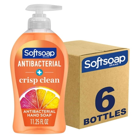 (6 Pack) Softsoap Antibacterial Liquid Hand Soap Pump, Crisp Clean Scent, 11.25 oz