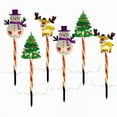 thumbnail image 1 of 6-Pack Solar Christmas Lights LED Stake, Waterproof Outdoor Holiday Decor with Santa&Snowman&Tree for Yard Garden Patio Ornament, 1 of 3