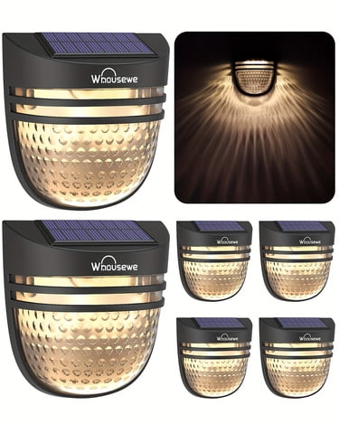 6 Pack Solar Fence Lights, LED Solar Deck Lights Breathing/Constant Mode, Outdoor Solar Light for Fence, Yard, Garden, Garage, Stairway, Gate, Warm Light